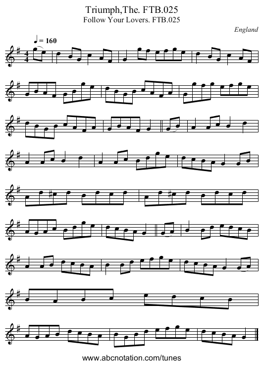 Triumph,The. FTB.025 - staff notation