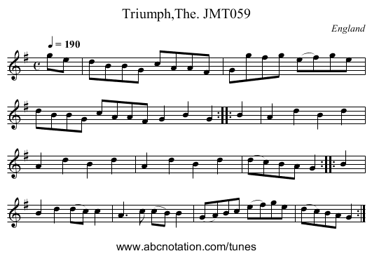 Triumph,The. JMT059 - staff notation
