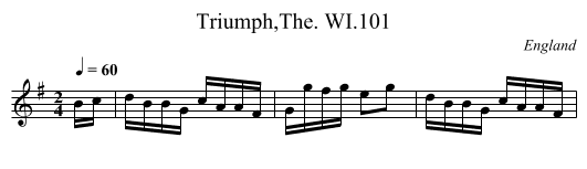 Triumph,The. WI.101 - staff notation