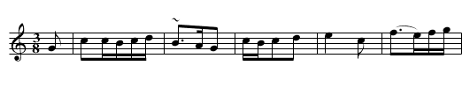 Troiad y Droell - staff notation