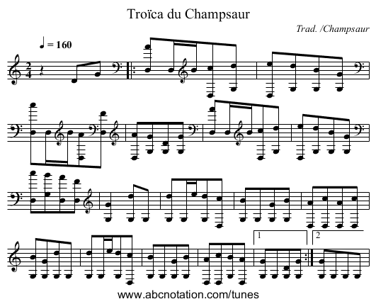 Troïca du Champsaur - staff notation