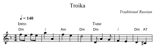 Troika - staff notation