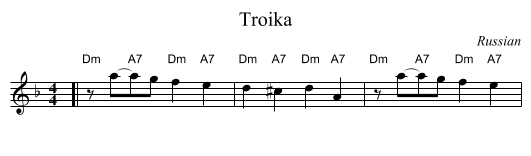 Troika - staff notation