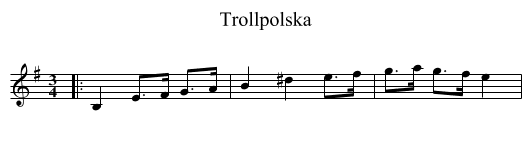Trollpolska - staff notation