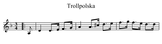 Trollpolska - staff notation