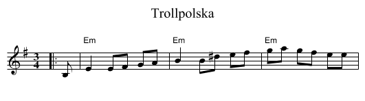 Trollpolska - staff notation
