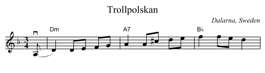 Trollpolskan - staff notation