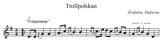 Trollpolskan - staff notation
