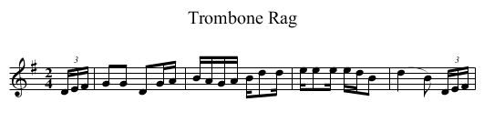 Trombone Rag - staff notation