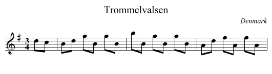 Trommelvalsen - staff notation