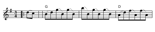Trommelvalsen - staff notation