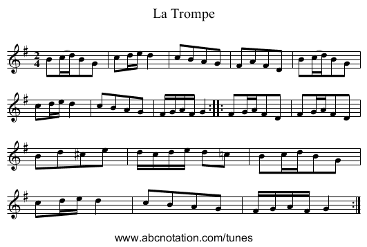 Trompe, La - staff notation