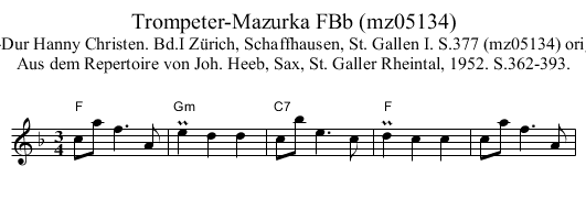 Trompeter-Mazurka FBb (mz05134) - staff notation