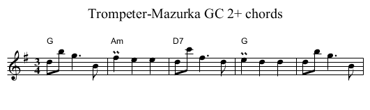 Trompeter-Mazurka GC 2+ chords - staff notation