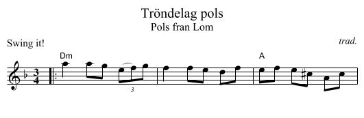 Tr&ouml;ndelag pols - staff notation