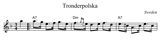 Tr&oslash;nderpolska - staff notation