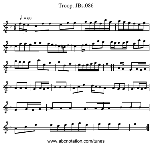 Troop. JBs.086 - staff notation