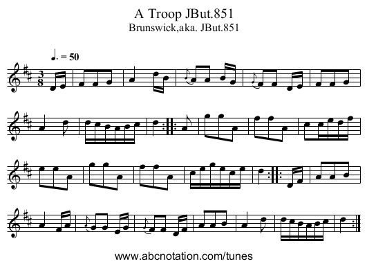Troop JBut.851, A - staff notation