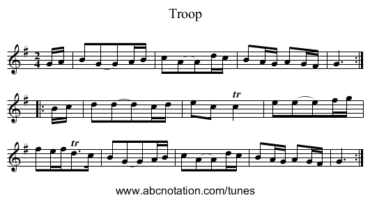Troop - staff notation