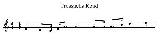 Trossachs Road - staff notation