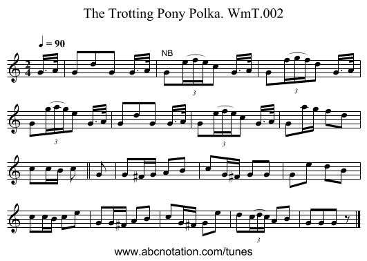 Trotting Pony Polka. WmT.002, The - staff notation