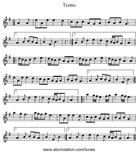 Trotto - staff notation