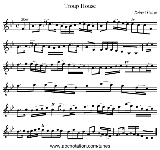 Troup House - staff notation
