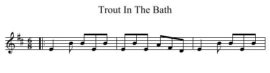Trout In The Bath - staff notation