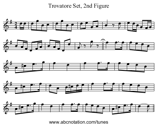 Trovatore Set, 2nd Figure - staff notation