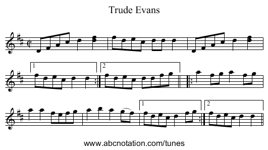 Trude Evans - staff notation