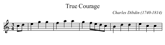 True Courage - staff notation