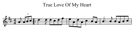 True Love Of My Heart - staff notation