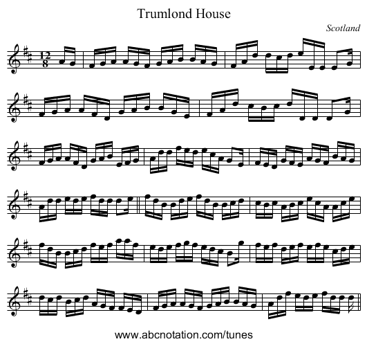 Trumlond House - staff notation