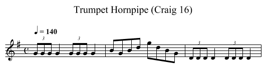 Trumpet Hornpipe (Craig 16) - staff notation