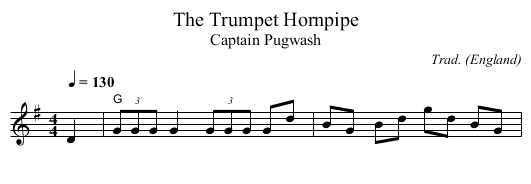 Trumpet Hornpipe, The - staff notation