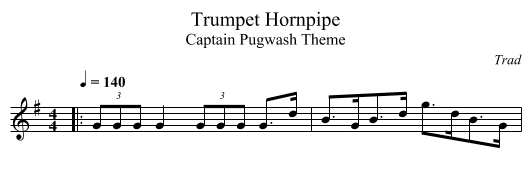 Trumpet Hornpipe - staff notation