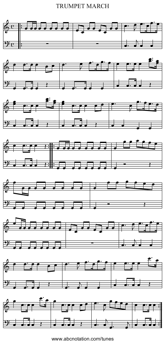 TRUMPET MARCH - staff notation