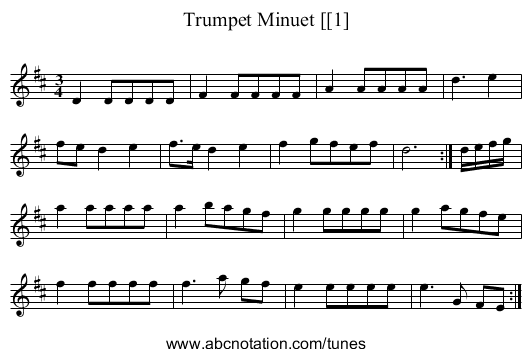 Trumpet Minuet [[1] - staff notation