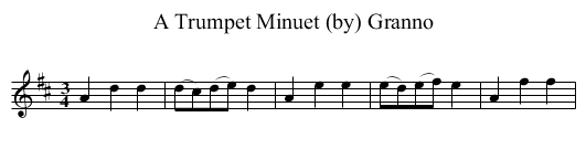 Trumpet Minuet (by) Granno, A - staff notation
