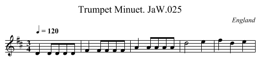 Trumpet Minuet. JaW.025 - staff notation