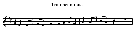 Trumpet minuet - staff notation