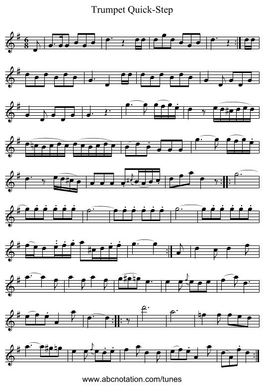 Trumpet Quick-Step - staff notation