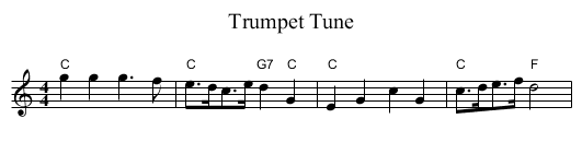 Trumpet Tune - staff notation