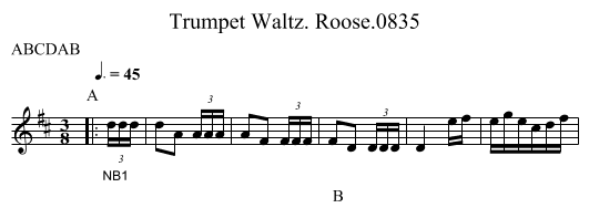 Trumpet Waltz. Roose.0835 - staff notation