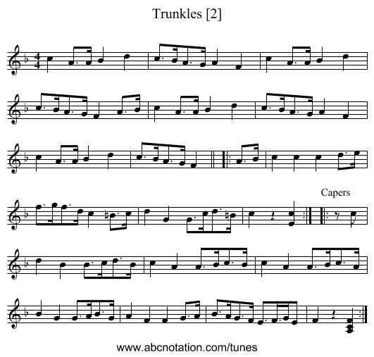 Trunkles [2] - staff notation