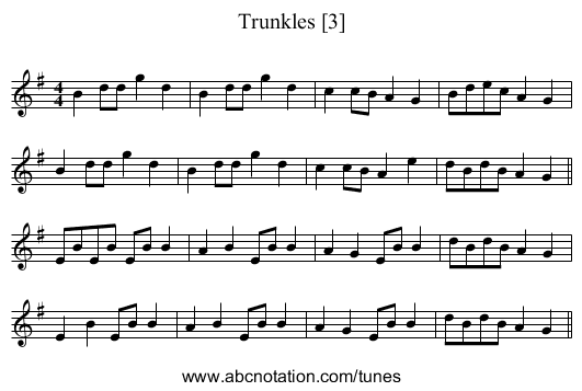 Trunkles [3] - staff notation