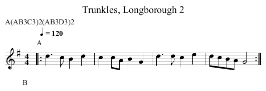 Trunkles, Longborough 2 - staff notation