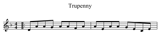 Trupenny - staff notation