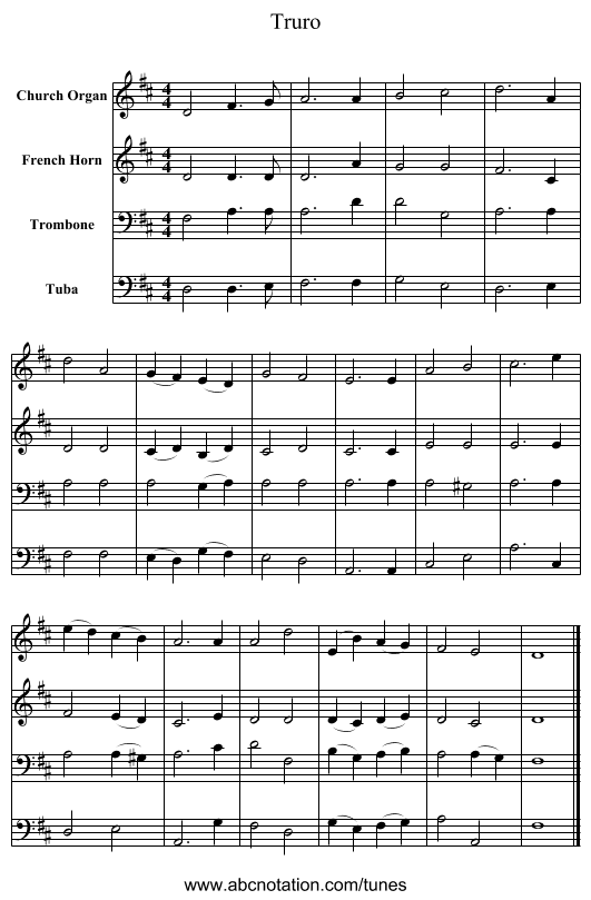 Truro - staff notation