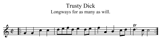 Trusty Dick - staff notation